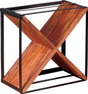 Manahee Design | Weinregal Akola Massiv-Holz Sheesham 37x37x20 cm | Modernes X-Form Design