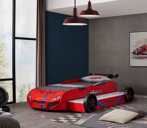 Autobett Superdrift mit Gästebett zum Ausziehen, rot, Liegefläche 90 x 200 cm