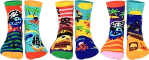 United Oddsocks Kinder Socken, 6 individuelle Socken - Geschenkbox, Motivsocken Captain Oddsocks 27-30