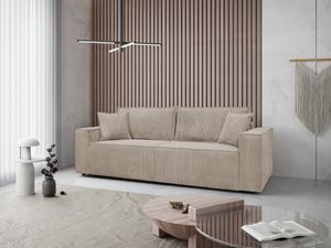 Couch Passio III mit Schlaffunktion und Bettkasten 250 cm Wohnlandschaft Schlafcouch Lieferung bis in die Wohnung (Poso 02 - cappucino)