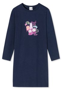 Schiesser Nacht-hemd schlafmode sleepwear nachtwäsche Girls World dunkelblau 116