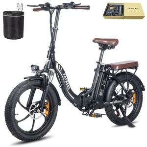 E-bike 20 zoll klapprad Rostfreie Aluminiumlegierung 18 Ah Akku bis zu 120 -150 km e bike 250 W Elektrofahrrad 25 km/h Citybike 7 Gang, Schwarz