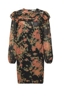 Esprit Chiffon-Kleid mit Muster, black