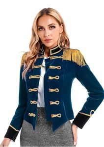 Damen Kurzjacke Samt Blazer Gr. M Jäckchen Showman Ringmaster Kostüm Zirkus Cosplay Outerwear Party Karneval Halloween Fasching