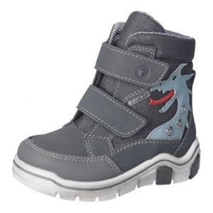 RICOSTA Boots GRISU von PEPINO cooler Drache mit Blinklicht HighTech/Textil Klettverschluss Warmfutter Jungen Grau/Blau Drachen Größe 27