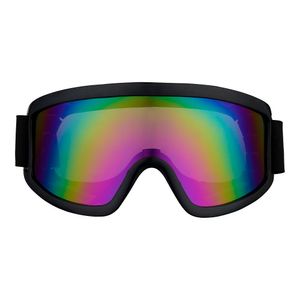 Motocross Brille schwarz mit buntem Glas