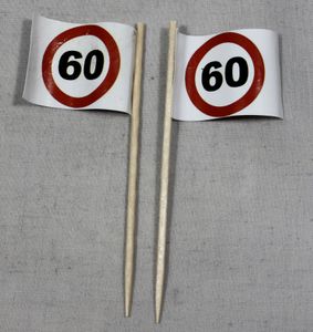 Party-Picker Flagge Tempo 60 Verkehrszeichen Papierfähnchen in Spitzenqualität 25 Stück Beutel