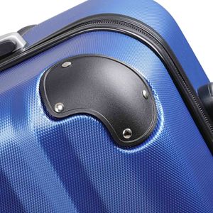 MONZANA® Koffer Baseline Handgepäck ABS Hard Case Gehäuse gummierte Rollen Teleskopgriff Zahlenschloss Reisekoffer Hartschalenkoffer Trolley Navy XL