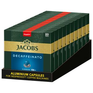 JACOBS Kapseln Decaffeinato Classico 6 entkoffeiniert 200 Nespresso®* kompatibel