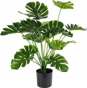 SZTUCZNA Roślina MONSTERA DELICIOSA 50-75 cm DUŻA Ozdoba REALISTYCZNA XL