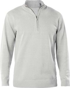 Kariban Herren Pullover Winter Warm Jacke Zip Neck Reißverschluss, Größe:L, Farbe:Grey Melange