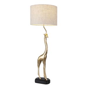 Clayre & Eef Tischlampe Giraffe Ø 30x85 cm  Goldfarbig Kunststoff