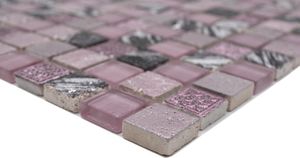 Handmuster Mosaikfliese Transluzent pink Glasmosaik Crystal Resin pink BAD WC Küche WAND MOS82-1104_m