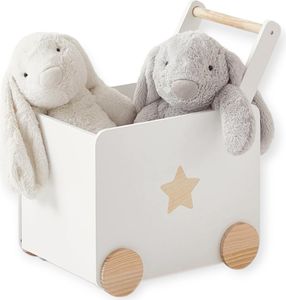 Spielzeugkiste Holz mit Rollen - Aufbewahrungsbox für Kinderzimmer