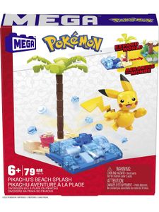 Mattel Spielwaren MEGA Pokémon Pikachus Strandtag Bauset mit 79 Teilen zum Verbinden mit anderen Welten Konstruktionsspielzeug Konstruktionspielzeug pcmerch
