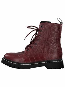Tamaris 25865-574, Stiefelette, Boots, Red Croco, Leder, NEU - Damenschuhe Top Trends, Rot, leder, absatzh&oumlhe: 25 mm