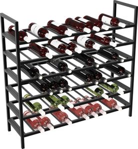 MetaloPro Weinregal Jerez – Schwarzes Metallregal Für 72 Weinflaschen, Robustes Design, Ideal Für Küche, Keller Oder Bar – 95×100×30cm