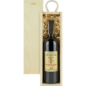 Trybunalski Met Trójniak-Drittel Geschenkset in einer leichten Holzbox | 750ml | 13% Alkohol Metwein | Polnische Produktion