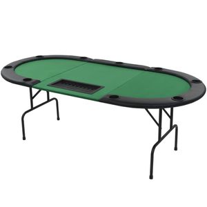 vidaXL 9-členný pokerový skladací stôl 3-fold Oval Green