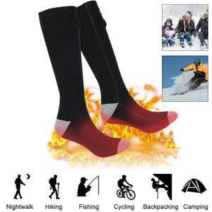 1 Paar Winter Warme Socken, 2200mA Elektrische beheizte Socken Baumwolle Fußwärmer Strumpf für Outdoor Ski Angeln, Sportsocken für Damen Herren-schwarz
