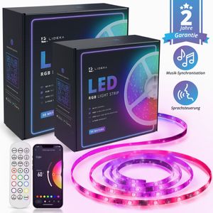 Lideka® RGB LED-Streifen 30m,  RGB, LED Strip, App Steuerung WLAN und Fernbedienung, led leiste, Musik Sync, mit Alexa und Google Assistant, Deko, LED