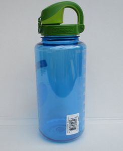 NALGENE Trinkflasche 1 Liter NEU mit OTF Trinkverschluss Flasche Blau Verschluss Grün/Hellgrün