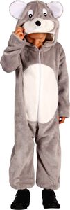 T4049/T4050-128 grau Maus Kostüm Overall Kinder Gr.128 Körpergröße ca.128 cm