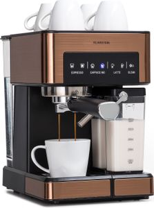 Klarstein Espresso Siebträgermaschine mit Milchaufschäumer, 1,8L Mini-Espressomaschine mit Siebträger, 20 Bar Edelstahl-Kaffeemaschine Klein, 1350W Kaffeemaschine für Cappuccino, Latte, Espresso