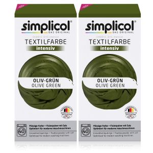 Simplicol Textilfarbe intensiv Oliv-Grün - Einfaches Färben (2er Pack)