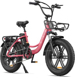 ENGWE L20 e-bike dámske mestské e-biky a e-country bicykle elektrický bicykel s 20'' ×4,0'' tučnými pneumatikami, 48V 13Ah vymeniteľná batéria s dojazdom 40-120 km ebike, 7-rýchlostný terénny elektrický bicykel na cestovanie po meste mestský (ružový)
