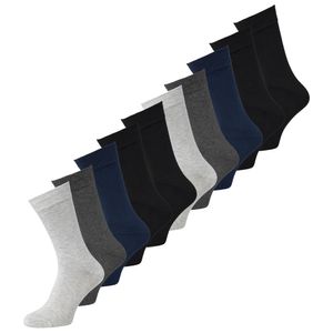 JACK&JONES Herren Socken Bambus 10er Pack - JACBASIC, One Size Grau/Blau/Schwarz 40-46