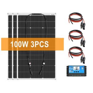 Solárny systém, 100W solárny panel, 30A regulátor nabíjania, 3PCS solárny panel