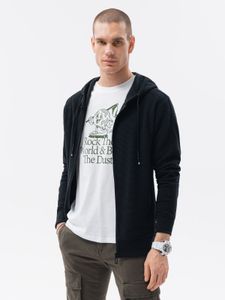 Ombre Clothing Herren Sweatshirt mit Reißverschluss Blend Schwarz S