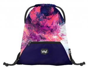 Baagl Turnbeutel für Mädchen mit Reißverschlusstasche (Abstract)