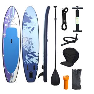 EINFEBEN SUP Board Surfboard Aufblasbar Stand Up Paddle Boards 305*76*15cm, Rucksack - Paddling Board Blau und weiß Mit Sitz