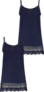 Eight2Nine 2er Set Kleid Spaghetti Top mit Häkelspitze und Spitzensaum Größe: M