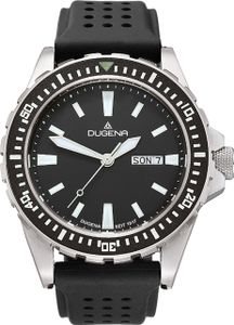 Dugena Herren-Armbanduhr Divers Friend, Quarz, Edelstahlgehäuse Silikonarmband 20 bar
