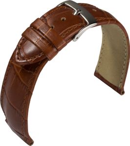 Eulit Lederband Kalb geprägt Kroko-Print braun 22 mm