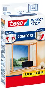 Tesa Insect Stop Fliegengitter für Fenster 130cm x 130cm Anthrazit