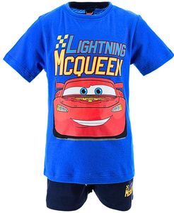 2tlg.Outfit T-Shirt & Shorts Disney Cars Lightning McQueen Blau 110 cm