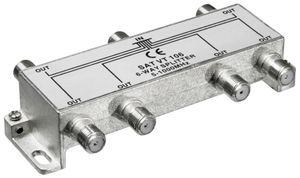 Goobay 67022 BK-Verteiler, 6-fach, 6 x out, Silber - Verteiler für BK-Anlagen 5 MHz - 1000 MHz