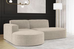 Kaiser Möbel Ecksofa, Sofa L form, Couch L form MODENA L STUDIO stoff Nordic Beige Links