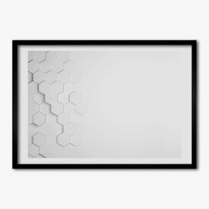 Bild - Bilderrahmen - 100 cm x 70 cm - MDF - Rahmen - Foto - Wandkunst Hexagone Hintergrund