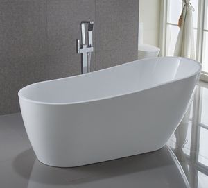 Freistehende Badewanne Acryl Wanne 170 x 80 x 72 cm weiß + Siphon Ablaufventil Füße