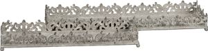 Tablett-Schale 2erSet METALL Shabby chic Landhaus Vintage grau rechteckig L40+50