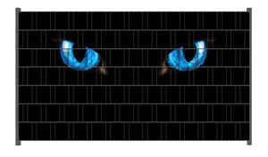 Wallario Zaunsichtschutz mit Motiv Blaue Katzenaugen bei Nacht für Ein- und Doppelstabmatten Zäune in der Größe 250 x 140 cm