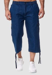 Herren Cargo Jeans Shorts 3/4 Bermuda Pants Freizeit kurze Hose, Farben:Blau, Größe:M