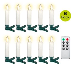 Goobay 10 bezdrátových LED svíček na vánoční stromek - se svorkami a IR dálkovým ovládáním pro ovládání časovače, světelných režimů a stmívače