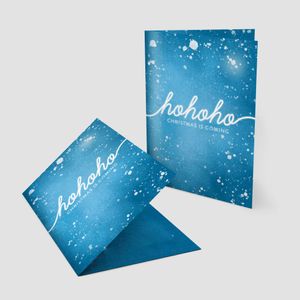 Weihnachtskarten 10 Stück mit Umschläge, Klappkarte mit "Ho-Ho-Ho" Motiv (10 Stück im Set)