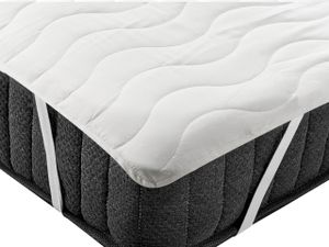 BELIANI Chránič na matrac biely z mikrovlákna 180 x 200 cm nepremokavá podložka polyesterová výplň prešívaný topper